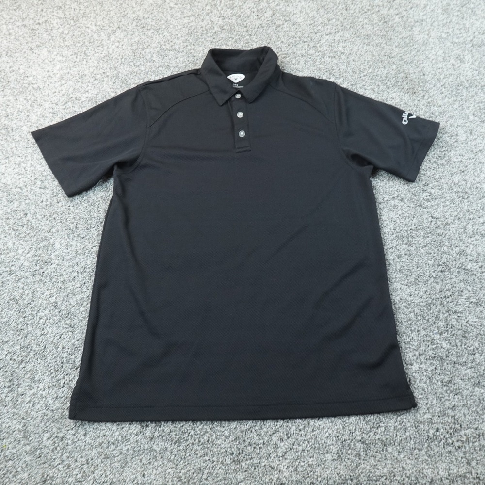 Callaway Polo Shirt Mens L Black Short Sleeve Golf Performance Preppy Casual Top